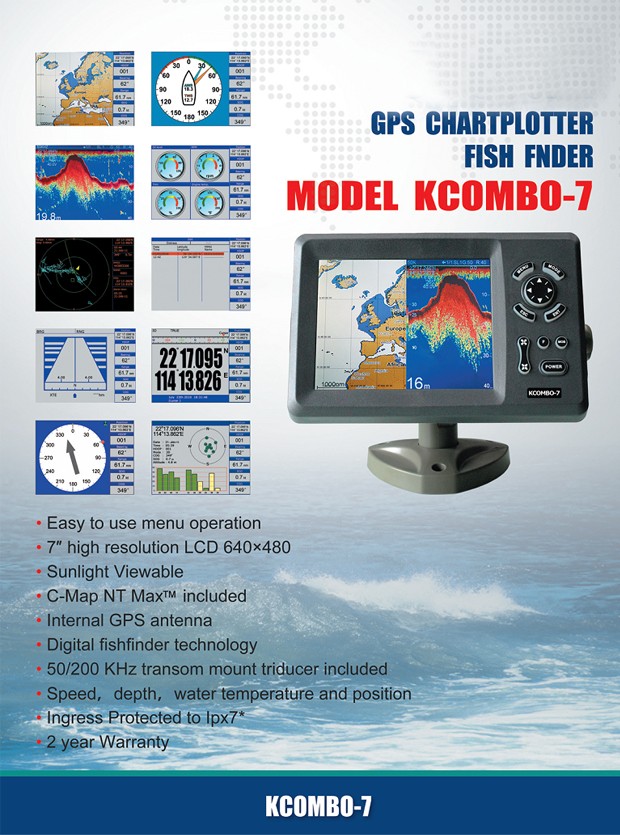 Kcombo-7 7 inci ONWA GPS Plott - Fish Finder Transducer ulasan dan harga